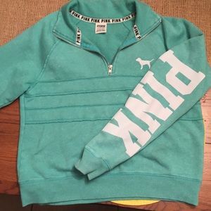 VS PINK HALF ZIP PULLOVER